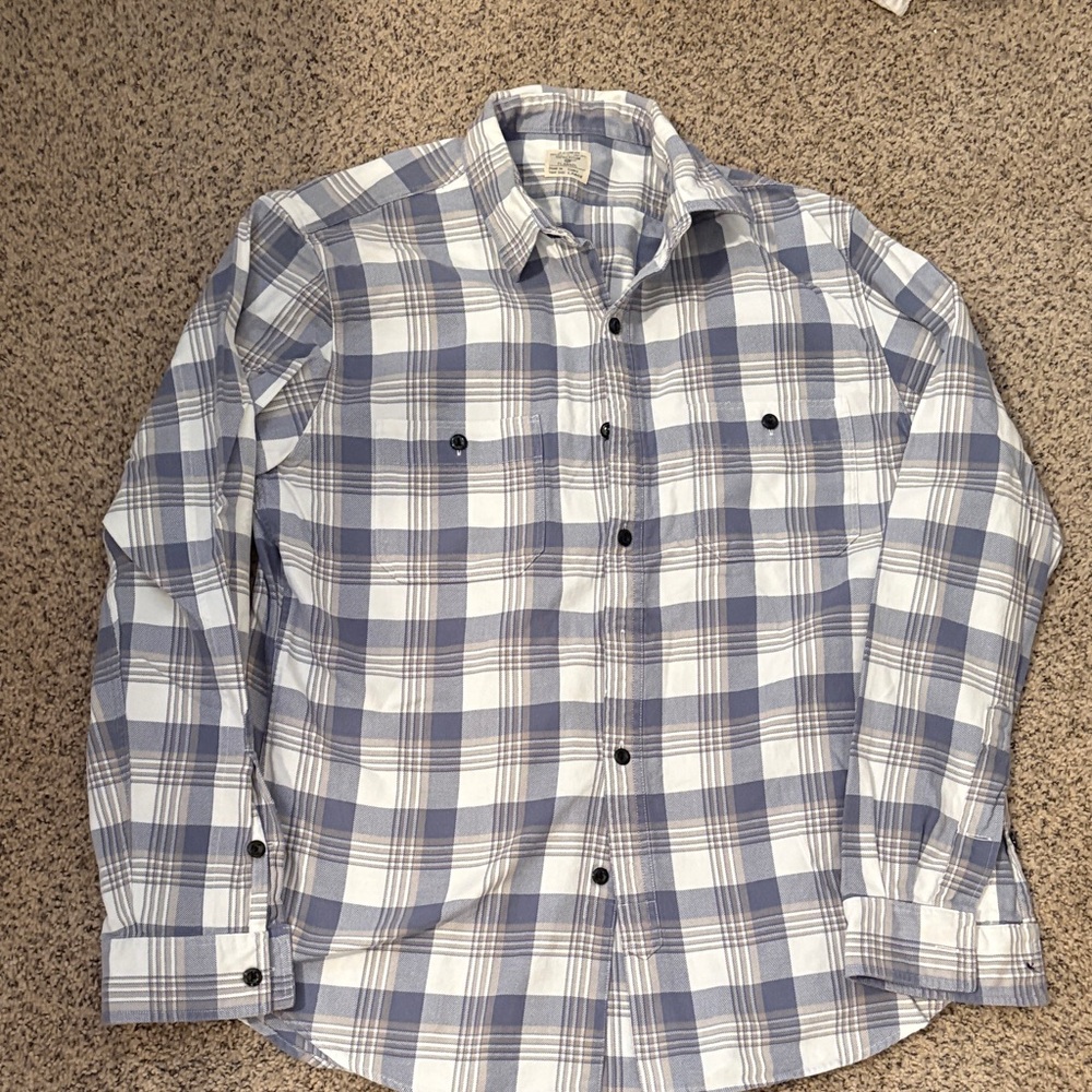 J. Crew Casual Gray and White Checkered Shirt